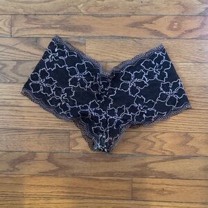 Victoria's Secret Black and Purple Lace Panties